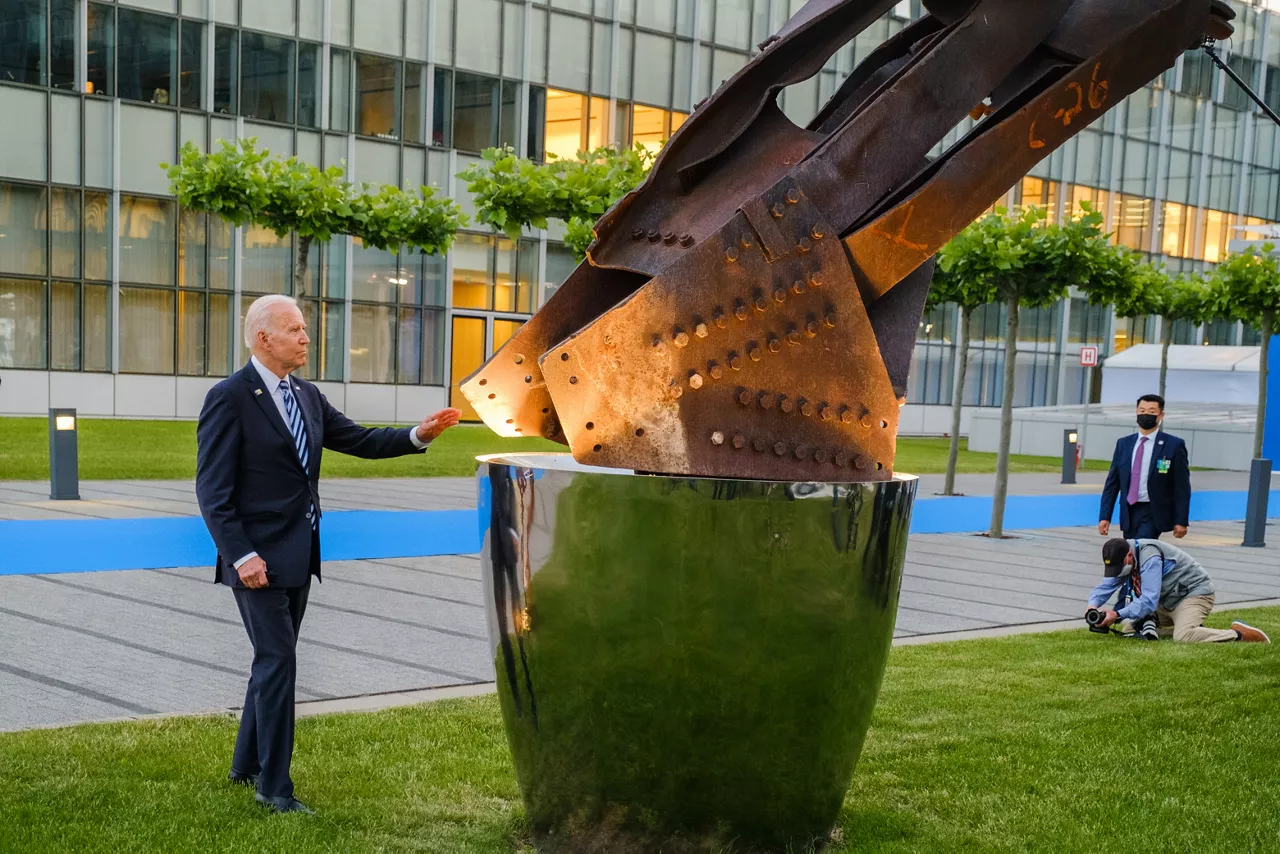 US President Joe Biden visits the 9-11 Monument