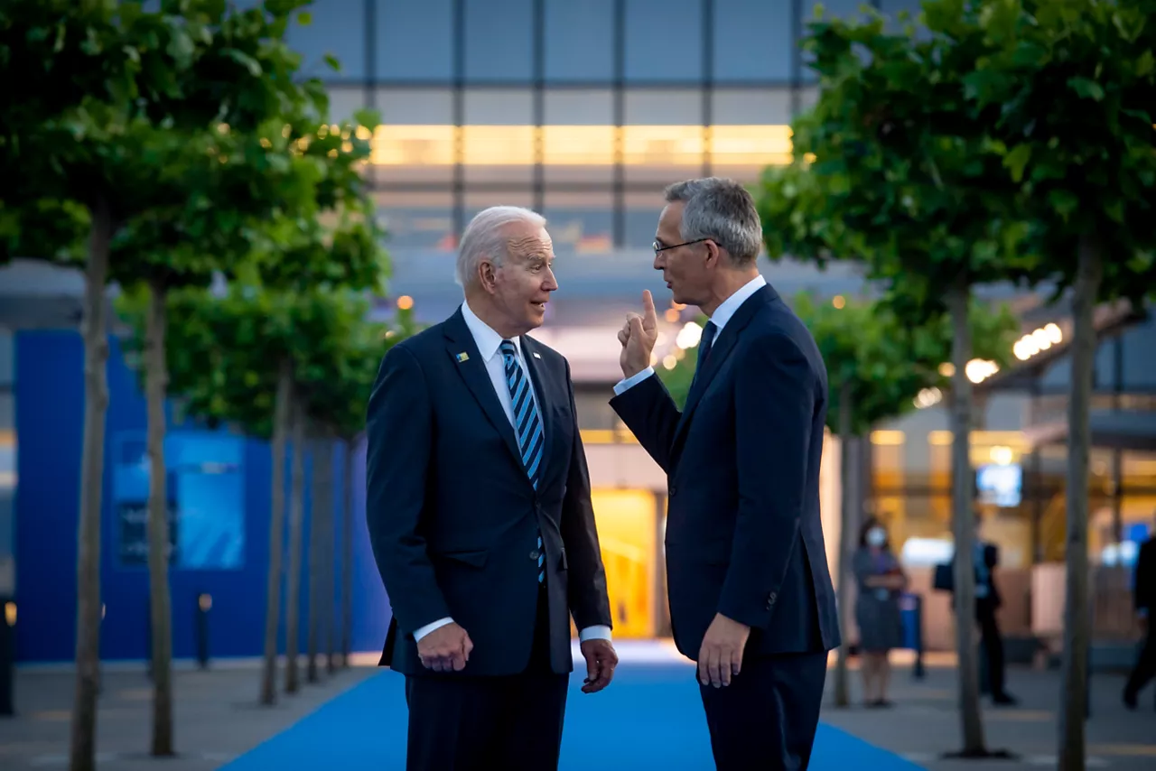 US President Joe Biden bids farewell to NATO Secretary General Jens Stoltenberg