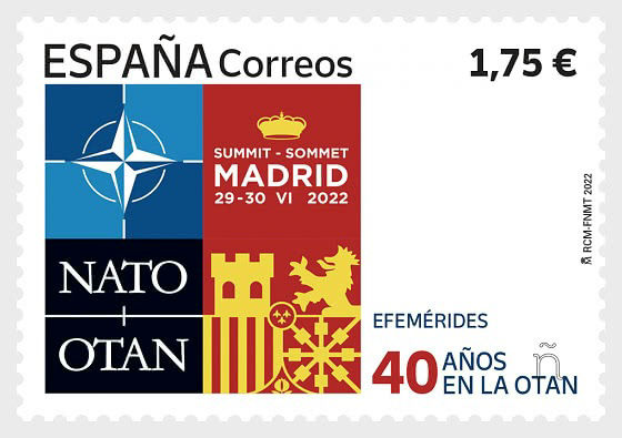 2022 Spanish NATO stamp, featuring the 2022 Madrid Summit logo
