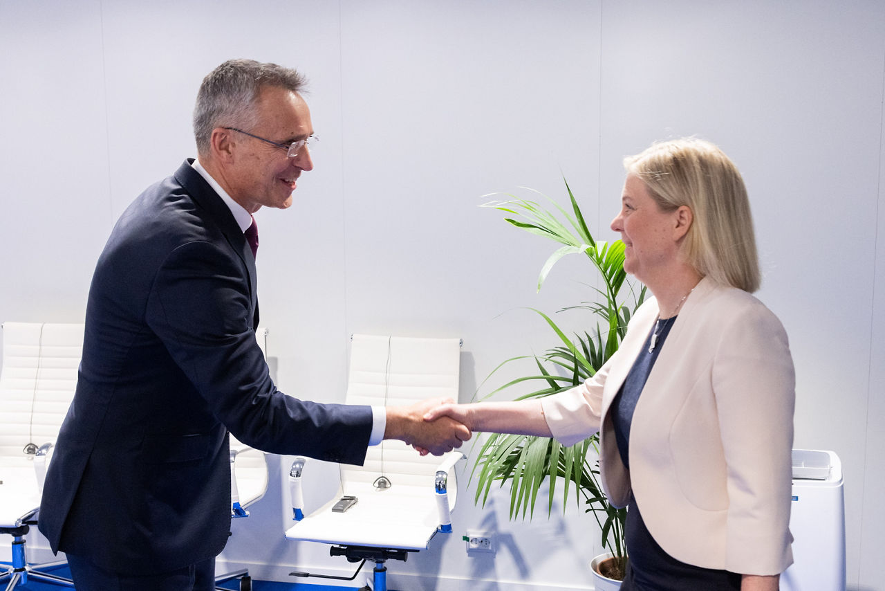 Left to right: NATO Secretary General Jens Stoltenberg and Magdalena Andersson (Prime Minister, Sweden)