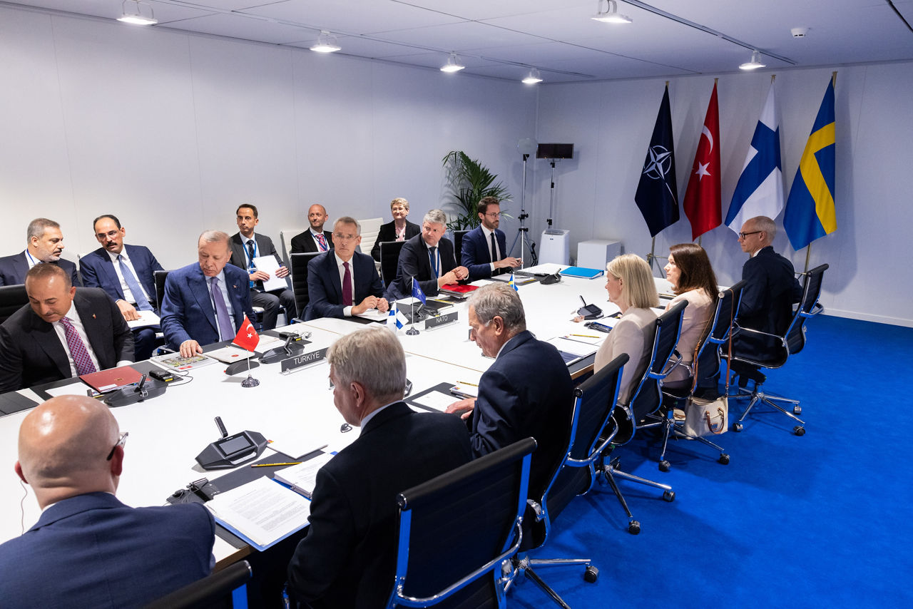 Meeting between NATO Secretary General Jens Stoltenberg and President Recep Tayyip Erdogan (Türkiye), Magdalena Andersson (Prime Minister, Sweden), President Sauli Niinisto (Finland)