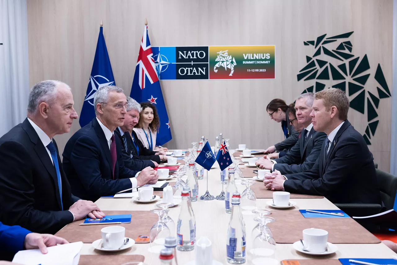 Bilateral meeting between NATO Secretary General Jens Stoltenberg and Christopher Hipkins (Prime Minister of New Zealand)