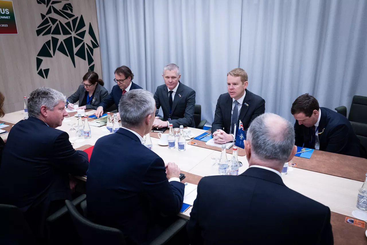 Bilateral meeting between NATO Secretary General Jens Stoltenberg and Christopher Hipkins (Prime Minister of New Zealand)