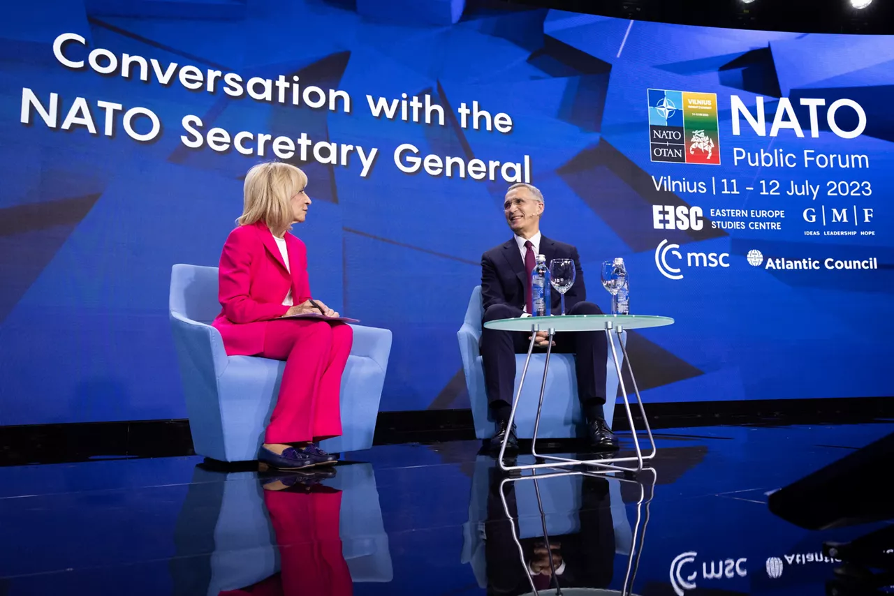 Left to right: Andrea Mitchell  (News Chief Foreign Correspondent, MSNBC) with NATO Secretary General Jens Stoltenberg