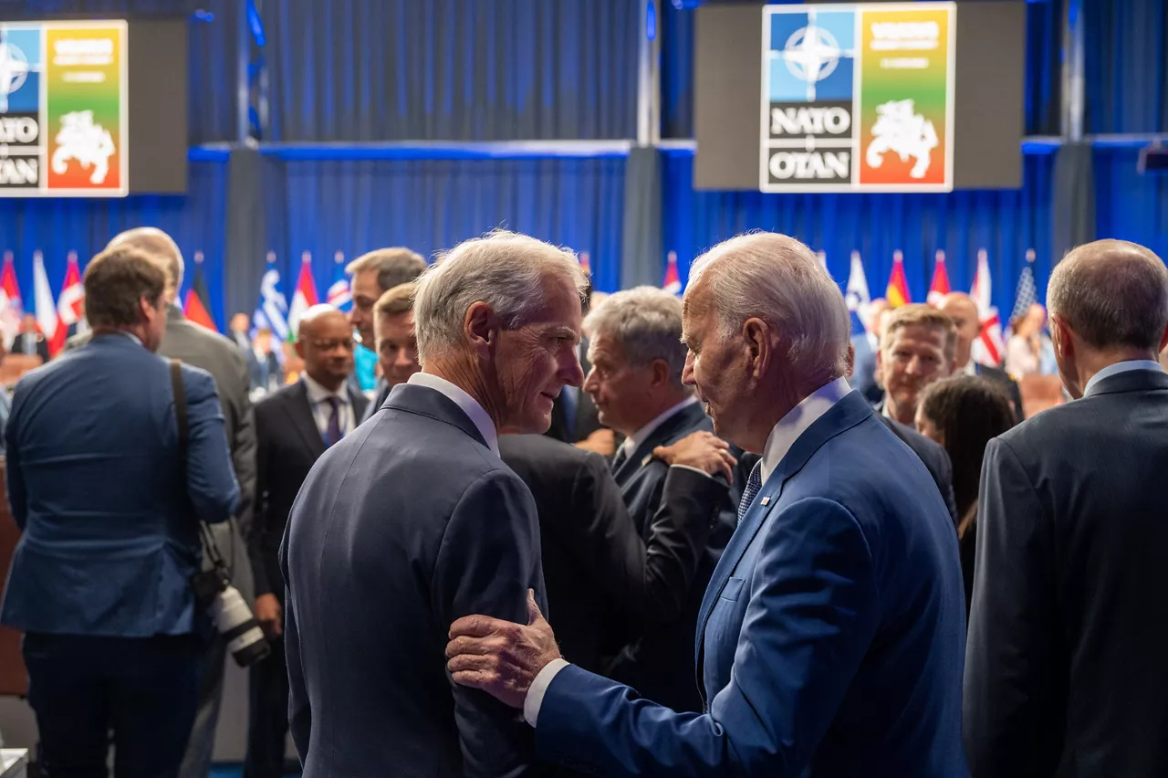 Left to right: Jonas Gahr Store (Prime Minister of Norway) with US President Joe Biden