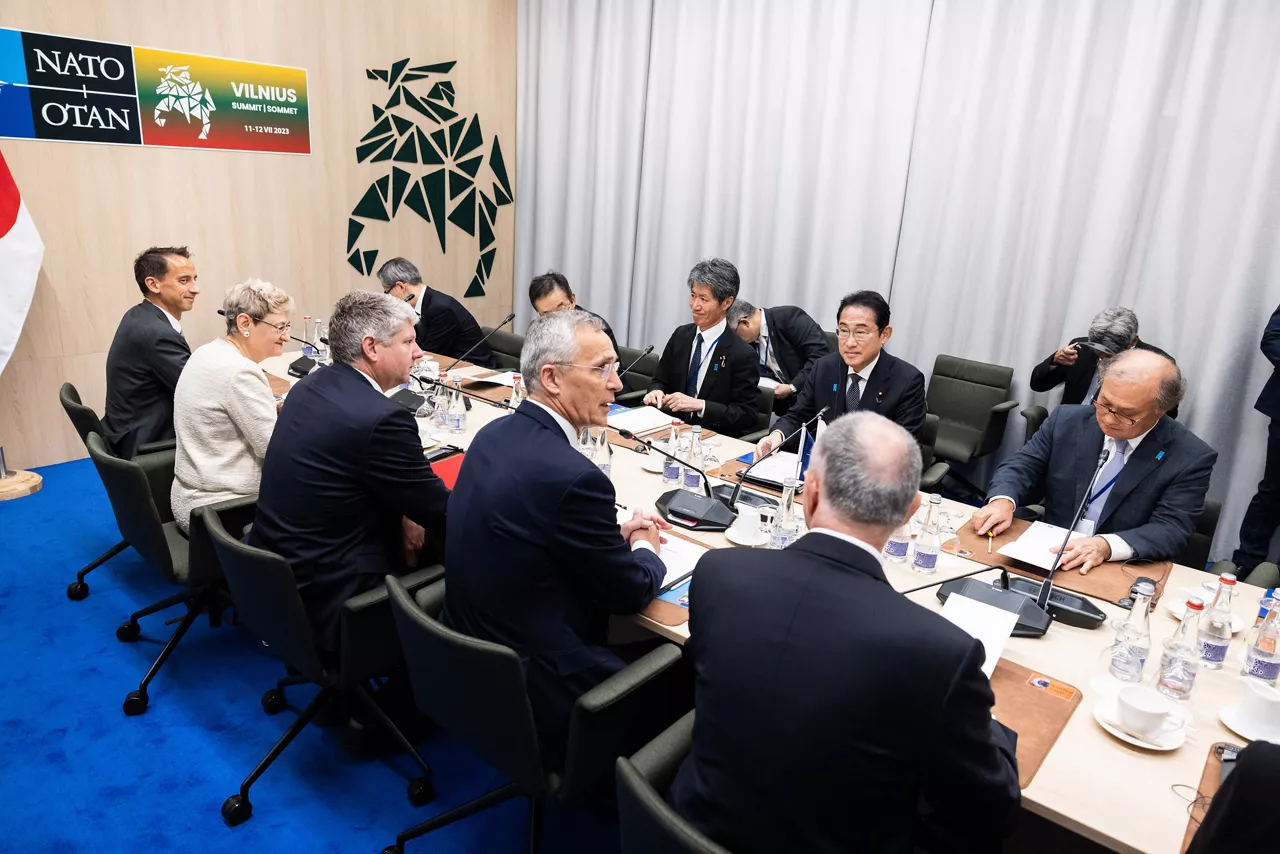 Bilateral meeting between NATO Secretary General Jens Stoltenberg and Fumio Kishida (Prime Minister of Japan)