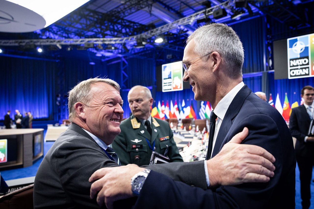 Left to right: Lars Lokke Rasmussen (Minister of Foreign Affairs, Denmark) with NATO Secretary General Jens Stoltenberg