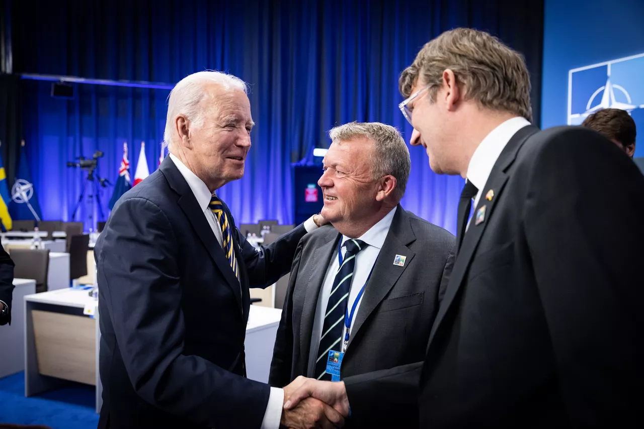 Left to right: US President Joe Biden with Lars Lokke Rasmussen (Minister of Foreign Affairs, Denmark)