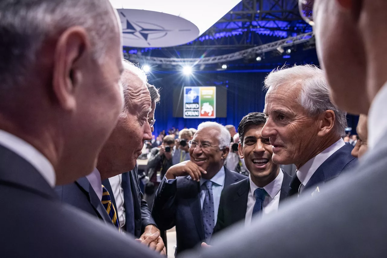 Left to right: US President Joe Biden; António Costa (Prime Minister of Portugal); Rishi Sunak (UK Prime Minister); Jonas Gahr Store (Prime Minister of Norway)