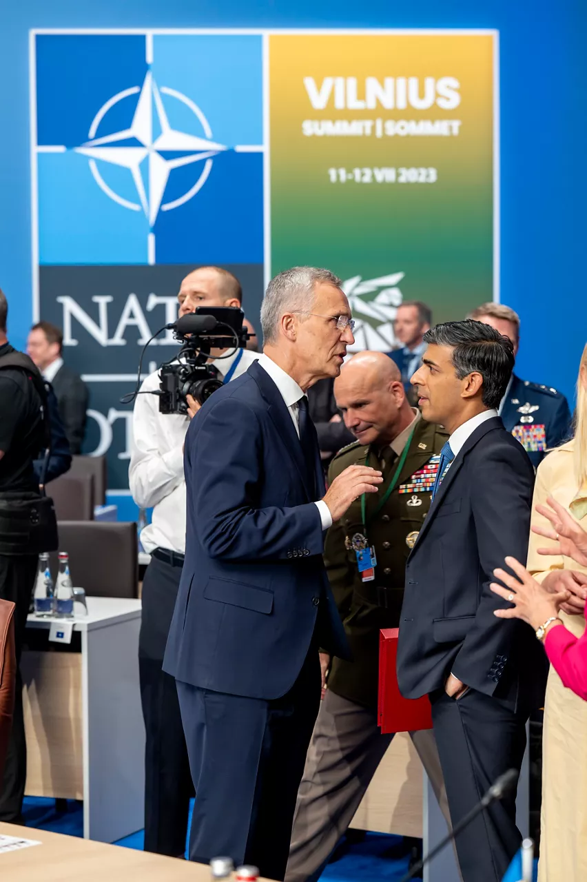 Left to right; NATO Secretary General with Rishi Sunak (UK Prime Minister)