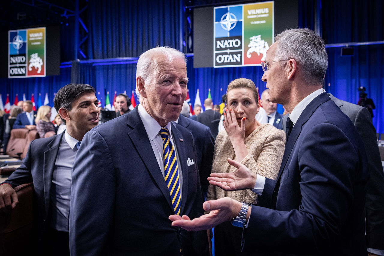 Left to right: US President Joe Biden with NATO Secretary General Jens Stoltenberg
