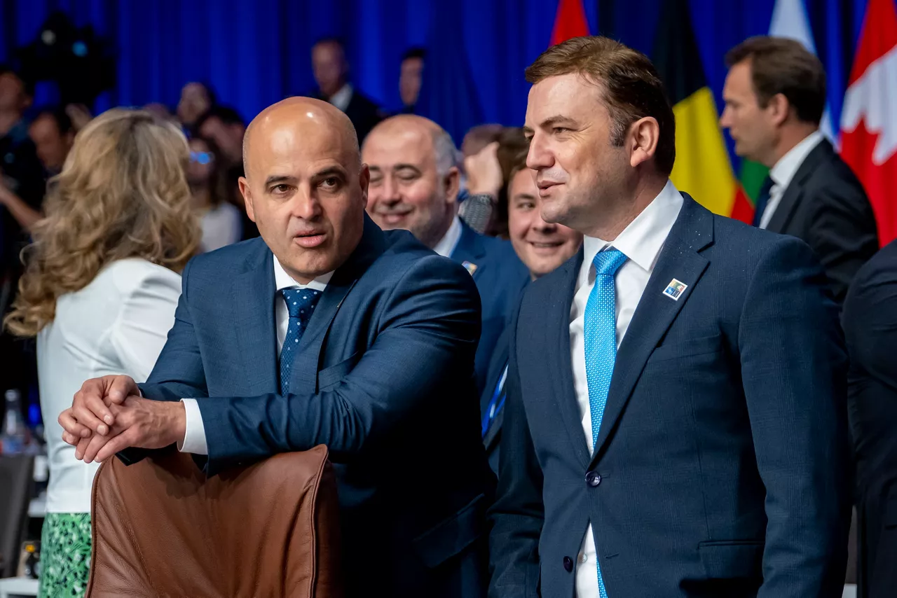 Left to right: Dimitar Kovachevski (Prime Minister of North Macedonia and Bujar Osmani (Minister of Foreign Affairs, North Macedonia)