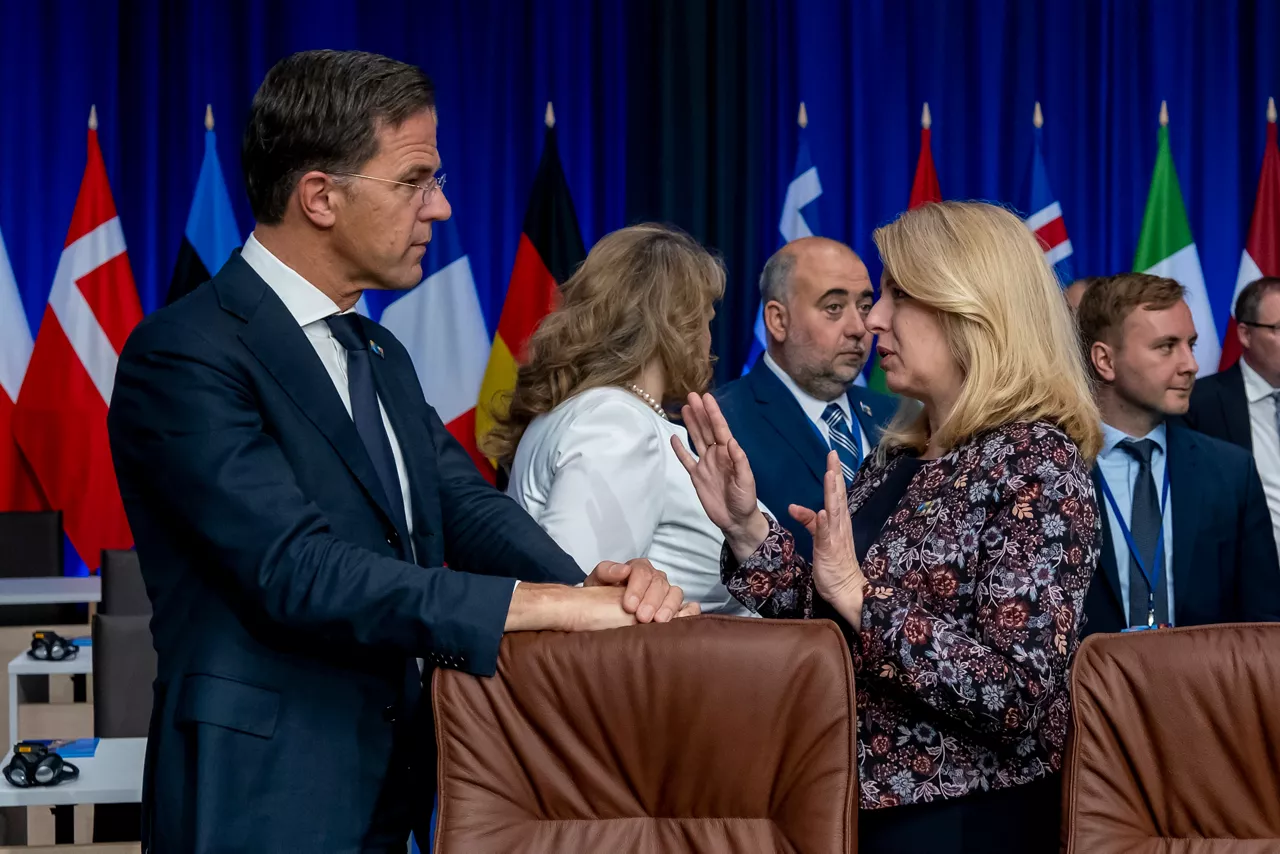 Left to right: Mark Rutte (Prime Minister of The Netherlands) with President Zuzana Caputova (Slovak Republic)
