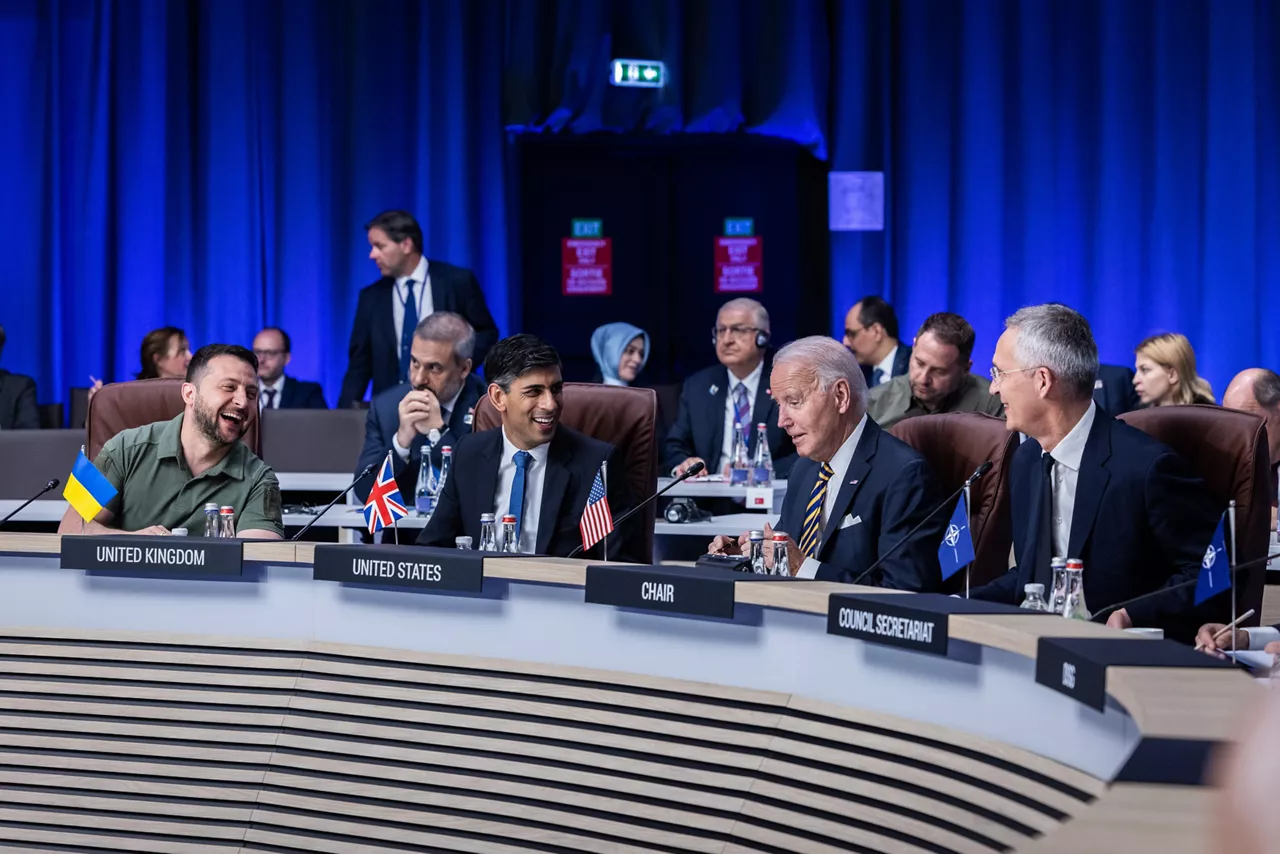 Left to right: President Volodymyr Zelenskyy (Ukraine); Rishi Sunak (UK Prime Minister); US President Joe Biden; NATO Secretary General Jens Stoltenberg