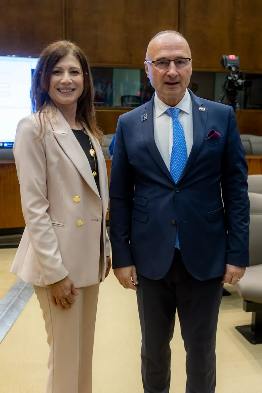 Left to right: Irene Fellin (NATO Secretary General's Special Representative for Women, Peace and Security) with Gordan Grlic Radman (Minister of Foreign Affairs, Croatia)