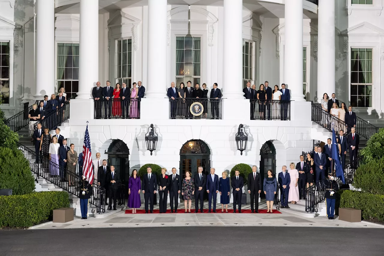 NATO Heads of State and Government and their spouses at the White House