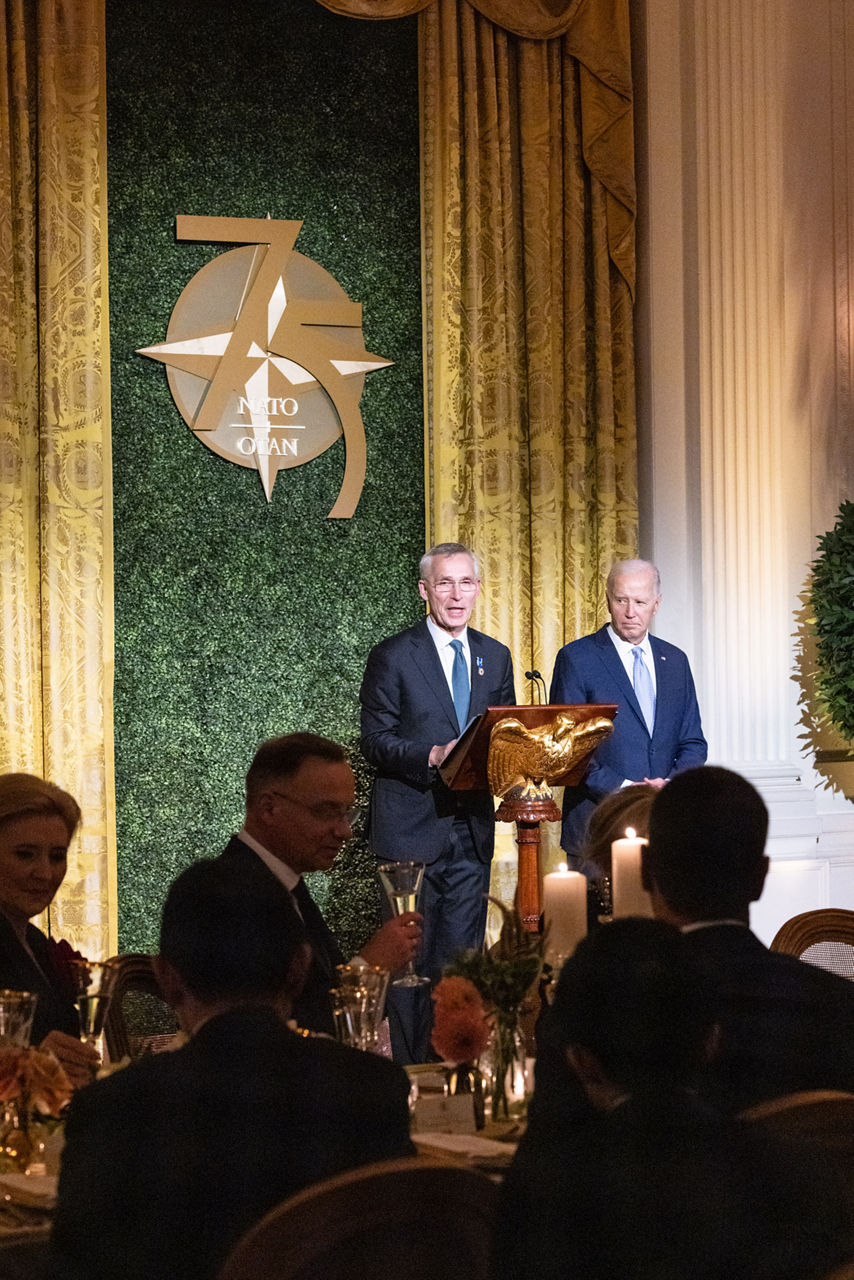 NATO Secretary General Jens Stoltenberg with  US President Joe Biden