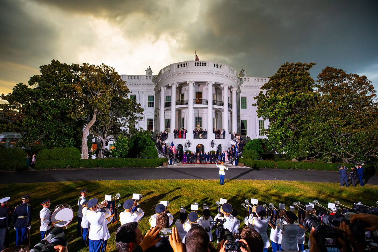 NATO Heads of State and Government and their spouses at the White House