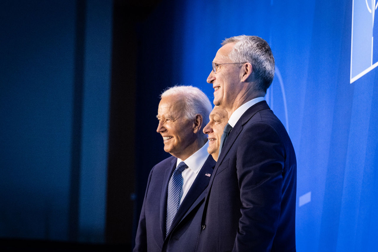 Left to right: US President Joe Biden with Viktor Orban (Prime Minister of Hungary) and NATO Secretary General Jens Stoltenberg