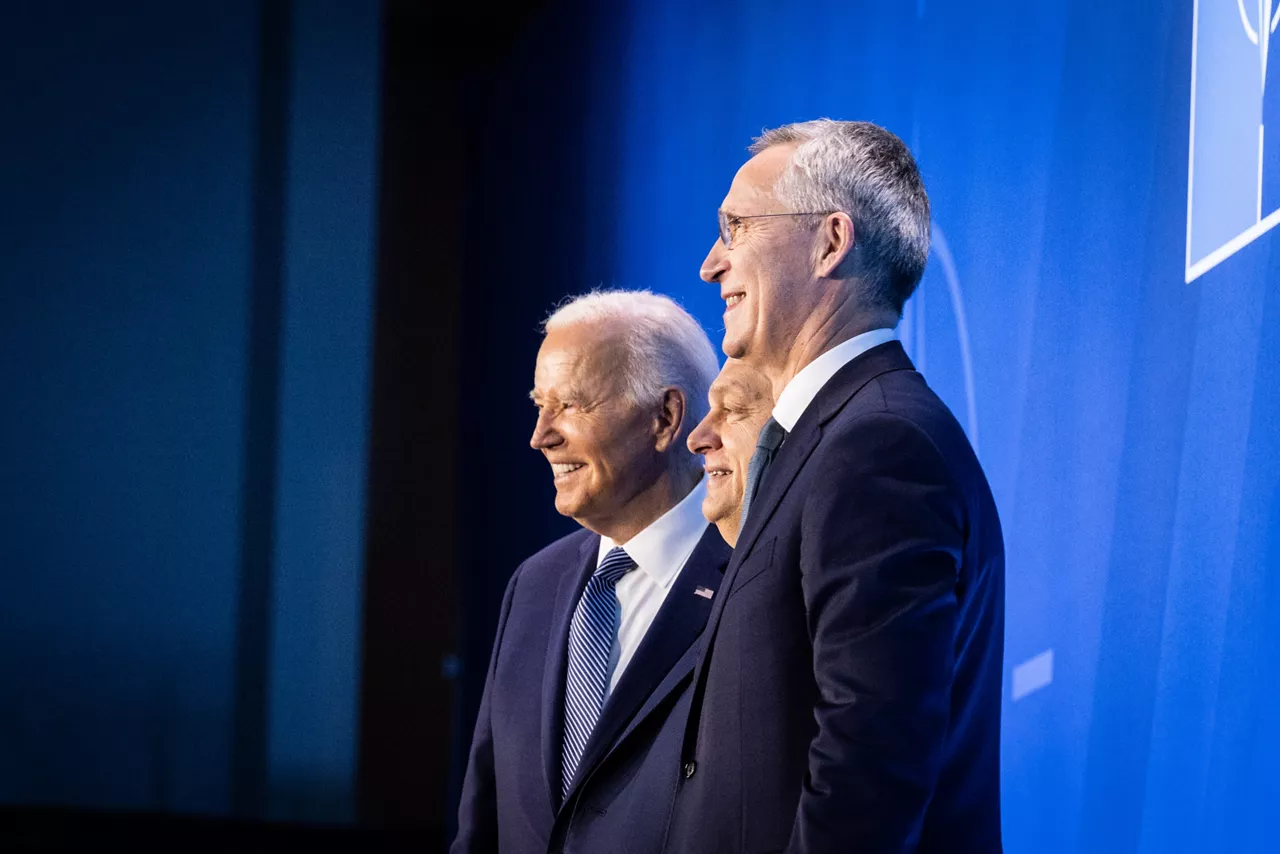 Left to right: US President Joe Biden with Viktor Orban (Prime Minister of Hungary) and NATO Secretary General Jens Stoltenberg