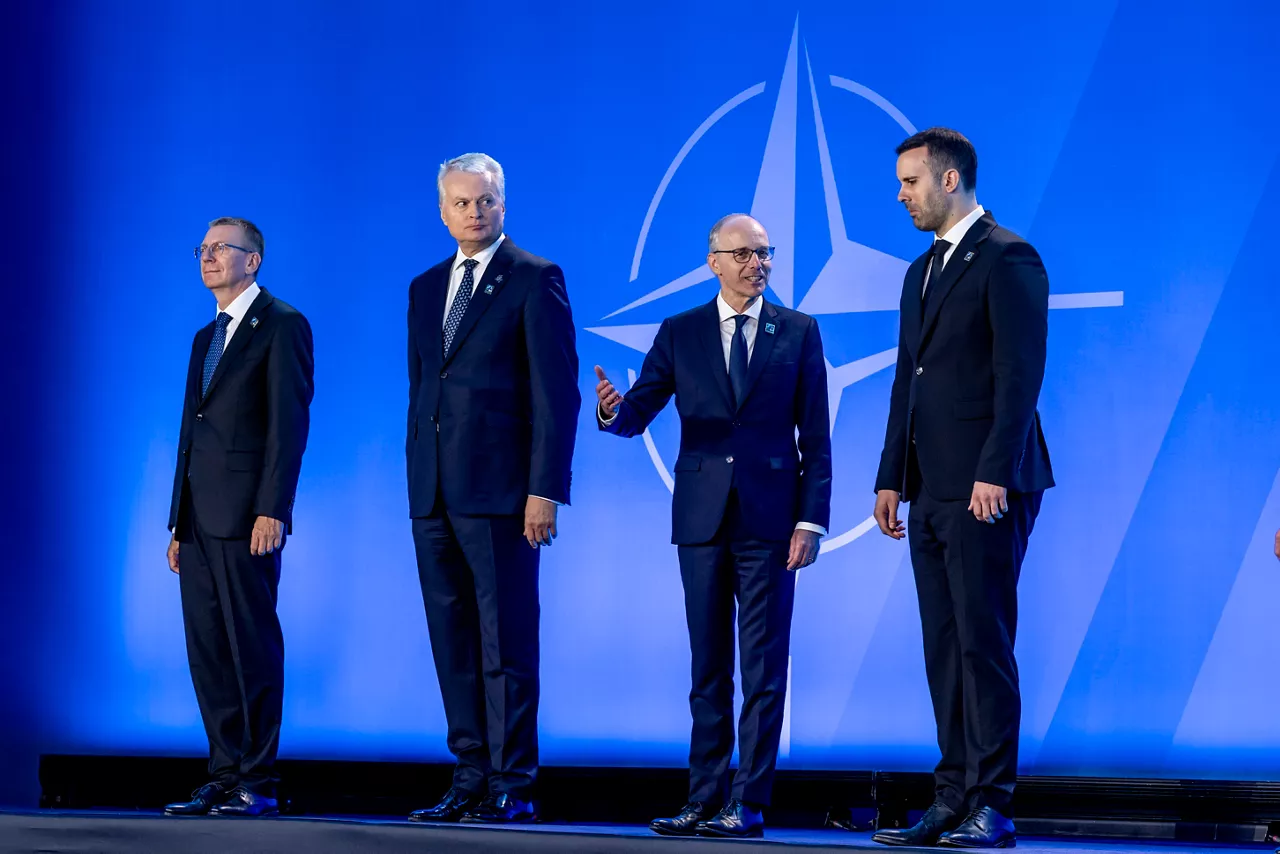 Left to right: President Edgars Rinkevics (Latvia); President Gitanas Nauseda (Lithuania); Luc Frieden (Prime Minister of Luxembourg); Milojko Spajic (Prime Minister of Montenegro)