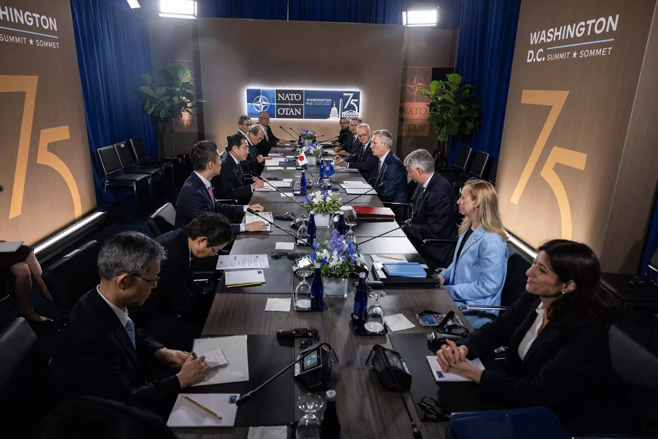 Bilateral meeting between Fumio Kishida (Prime Minister, Japan) and NATO Secretary General Jens Stoltenberg