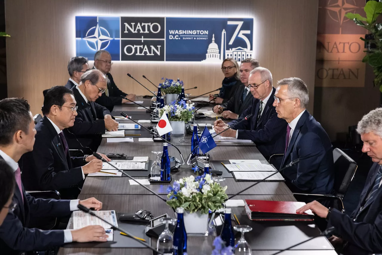 Bilateral meeting between Fumio Kishida (Prime Minister, Japan) and NATO Secretary General Jens Stoltenberg
