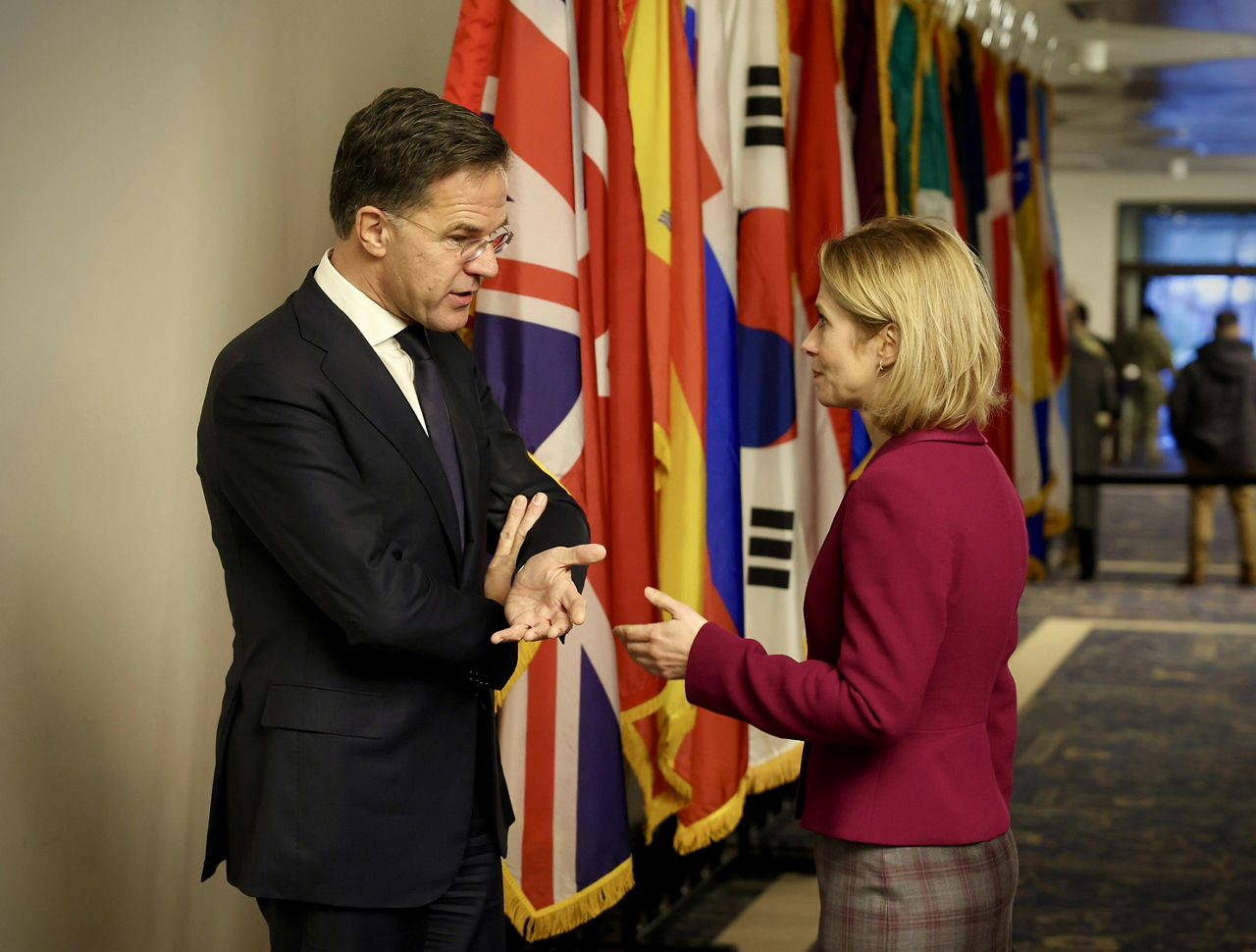 NATO Secretary General Mark Rutte with  Kaja Kallas, EU High Representative for Foreign Affairs and Security Policy ahead of the  Ukraine Defense Contact Group meeting in Ramstein