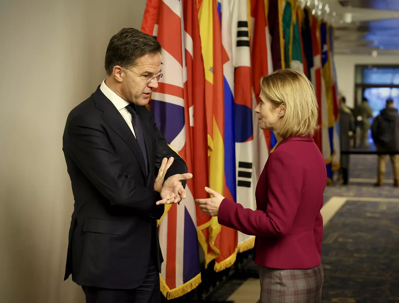 NATO Secretary General Mark Rutte with  Kaja Kallas, EU High Representative for Foreign Affairs and Security Policy ahead of the  Ukraine Defense Contact Group meeting in Ramstein