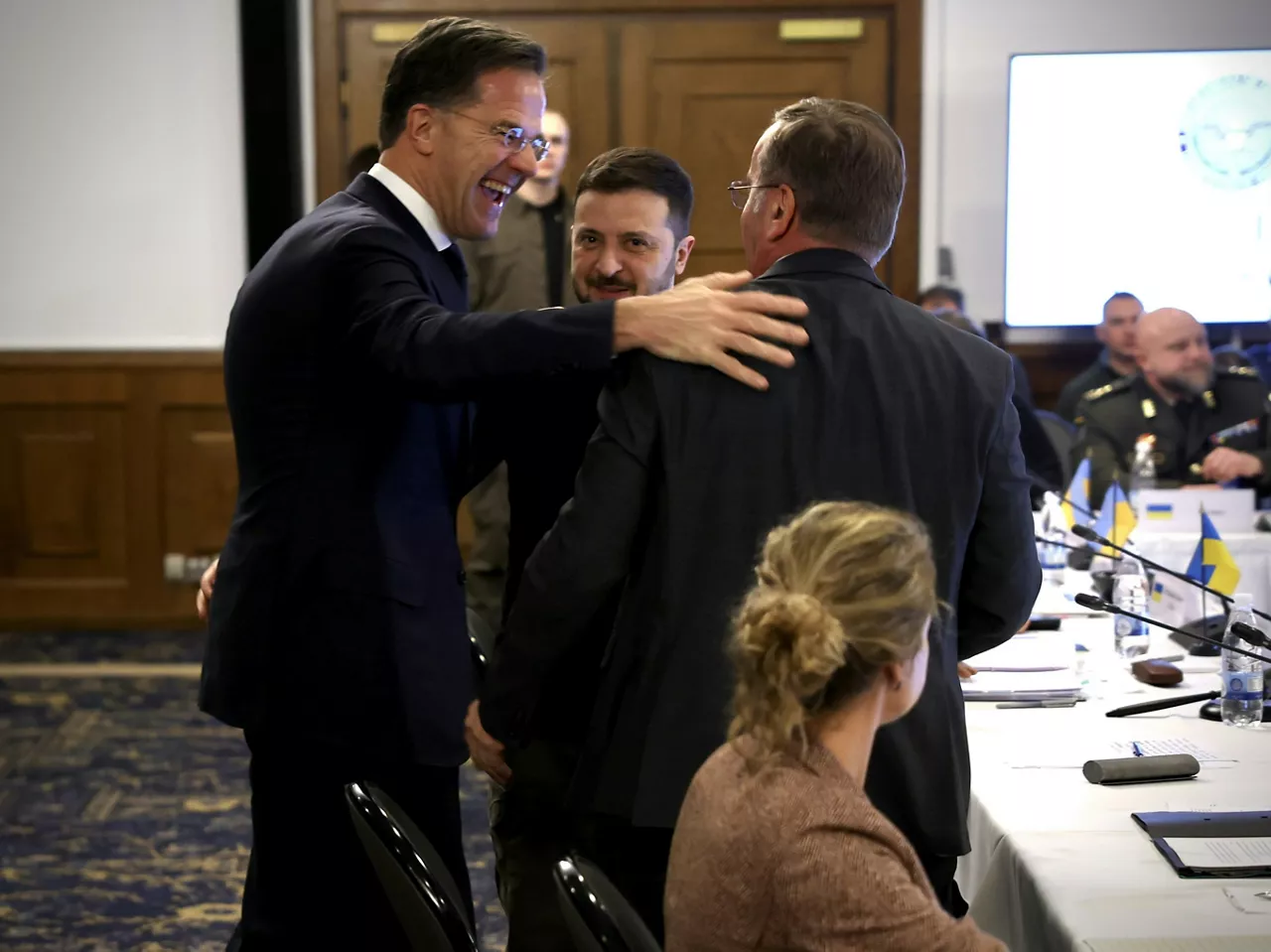 NATO Secretary General Mark Rutte at the start of the  Ukraine Defense Contact Group meeting in Ramstein