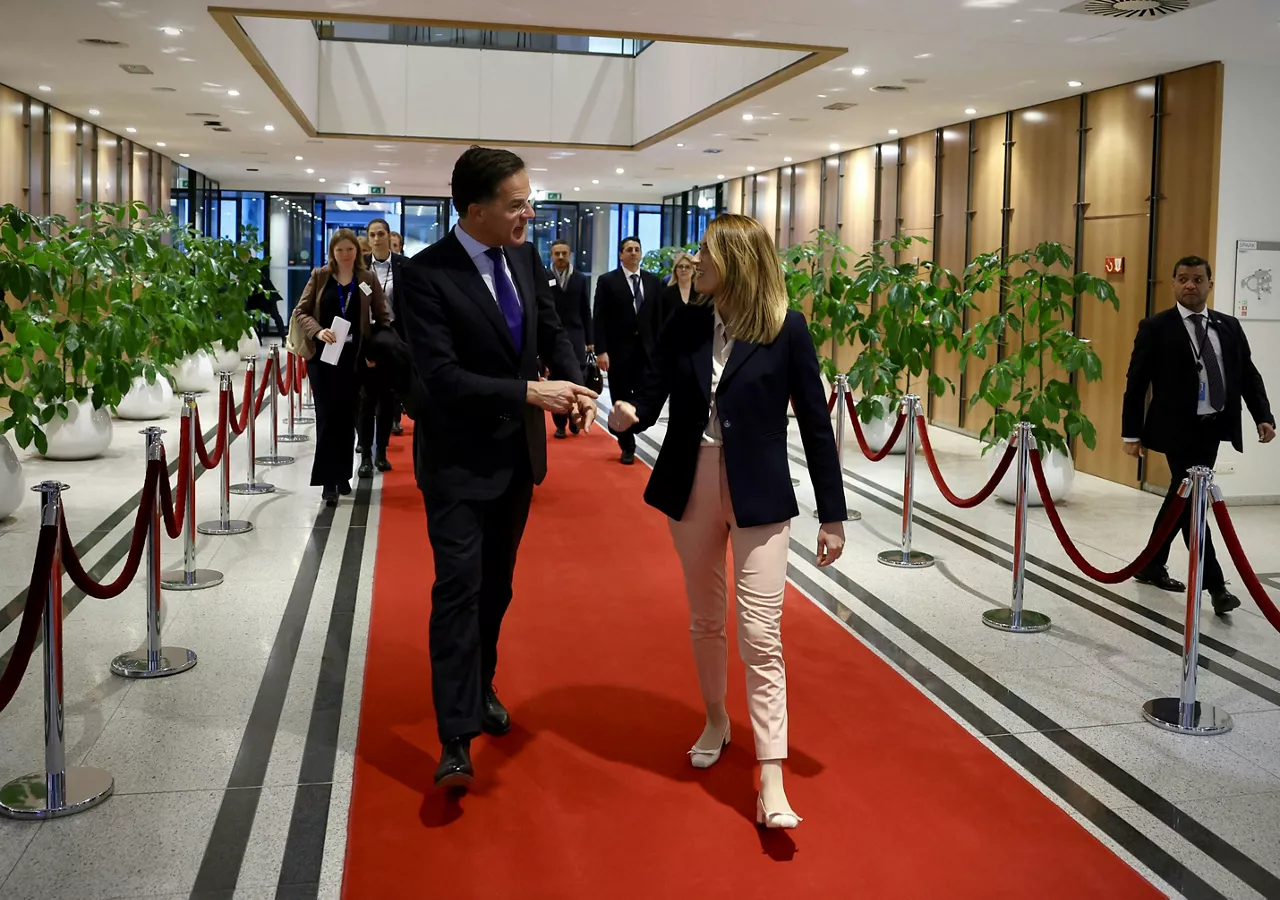 NATO Secretary General Mark Rutte meets with Roberta Metsola, President of the European Parliament