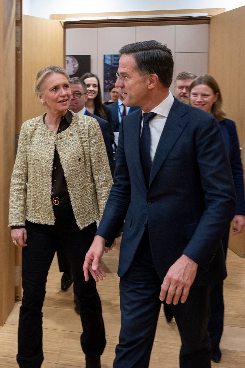 NATO Secretary General Mark Rutte meets with the Minister of Foreign Affairs of Iceland, Þorgerður Katrín Gunnarsdóttir