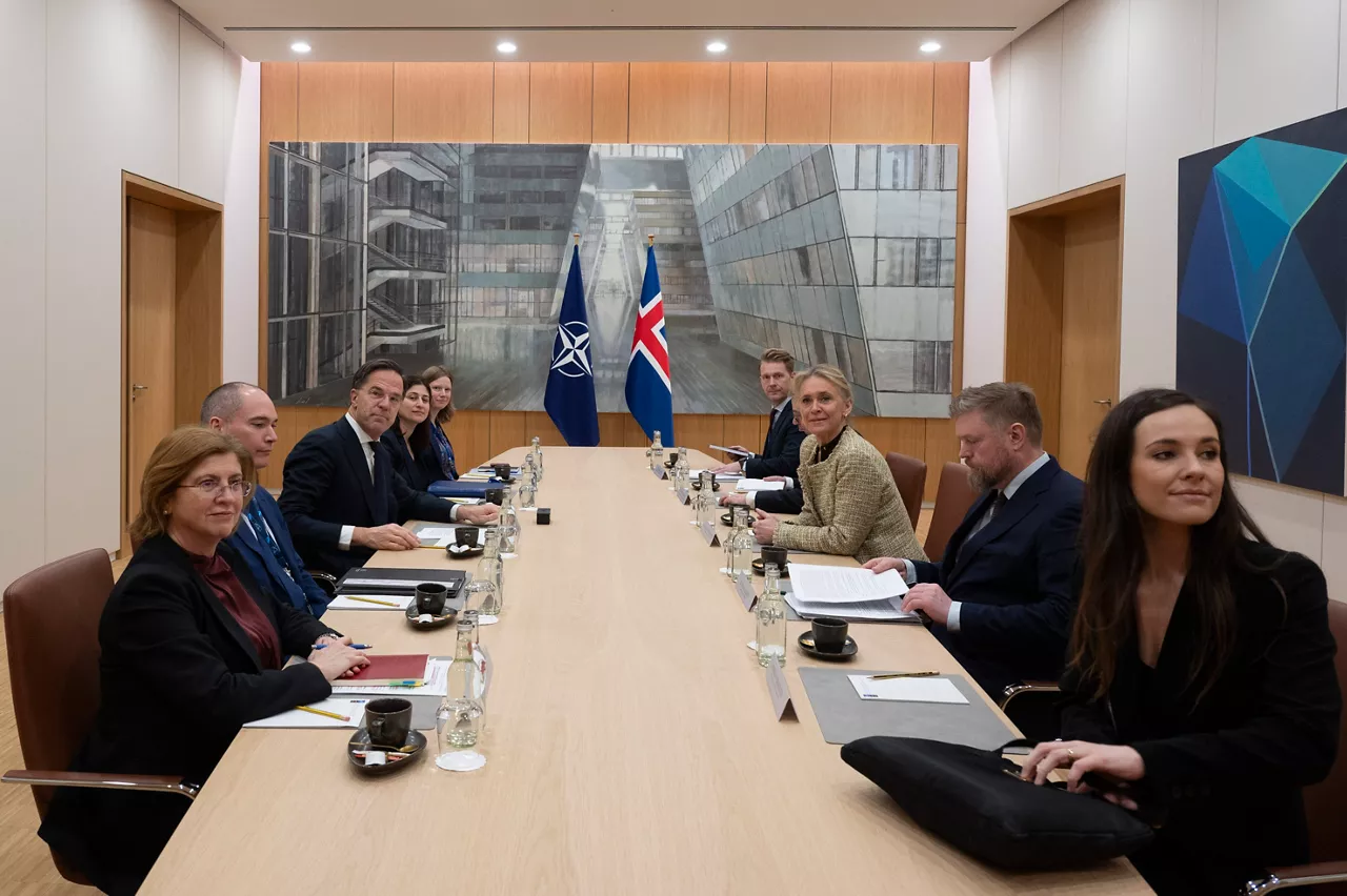 NATO Secretary General Mark Rutte meets with the Minister of Foreign Affairs of Iceland, Þorgerður Katrín Gunnarsdóttir