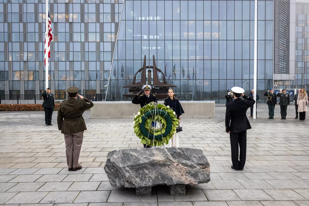Admiral Giuseppe Cavo Dragone assumes the role of Chair of the NATO Military Committee during a special session of the Military Committee followed by a farewell ceremony for Admiral Rob Bauer