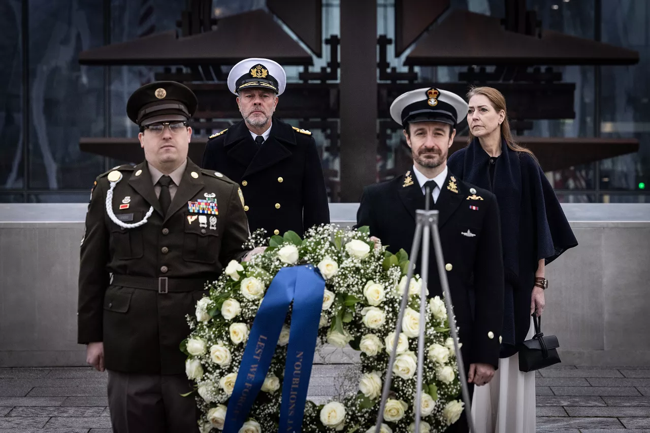 Admiral Giuseppe Cavo Dragone assumes the role of Chair of the NATO Military Committee during a special session of the Military Committee followed by a farewell ceremony for Admiral Rob Bauer