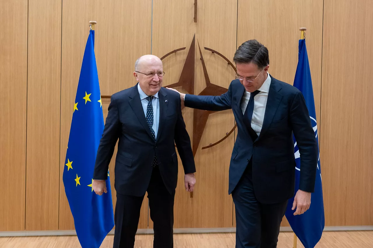 NATO Secretary General Mark Rutte meets with with EU Commissioner for Defence and Space, Andrius Kubilius