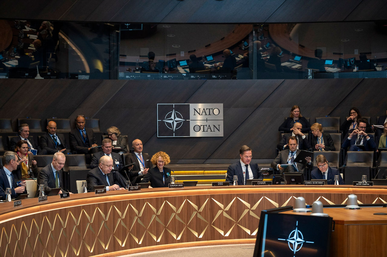 EU Commissioner for Defence and Space, Andrius Kubilius visits NATO and attends a North Atlantic Council meeting, chaired by NATO Secretary General Mark Rutte 
