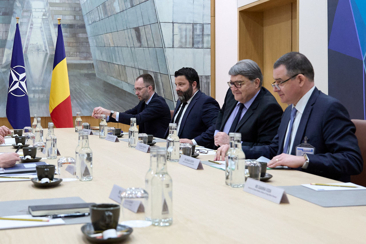 NATO Secretary General Mark Rutte meets with Emil Hurezeanu, Minister of Foreign Affairs of Romania