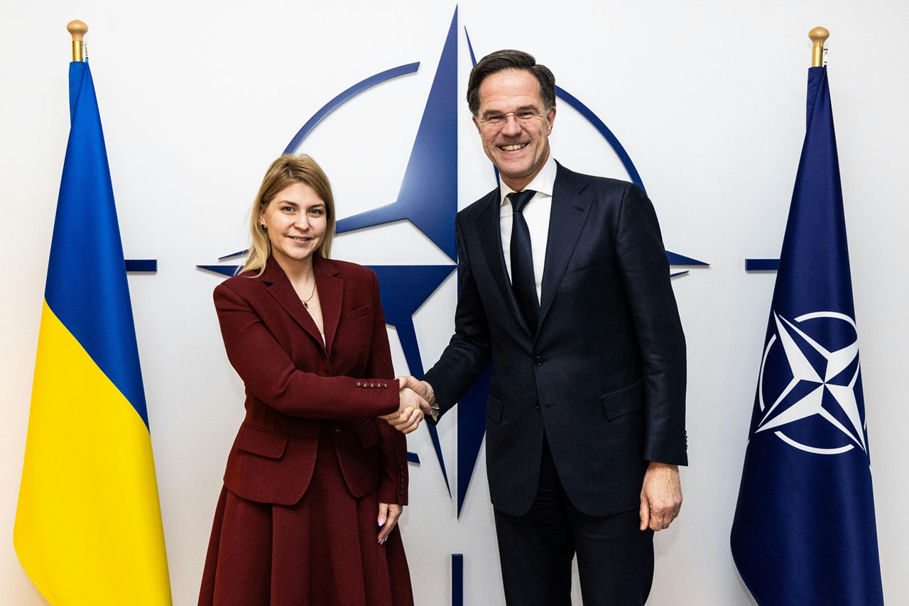 NATO Secretary General Mark Rutte meets with the Deputy Prime Minister for European and Euro-Atlantic Integration and Minister of Justice of Ukraine, Olha Stefanishyna