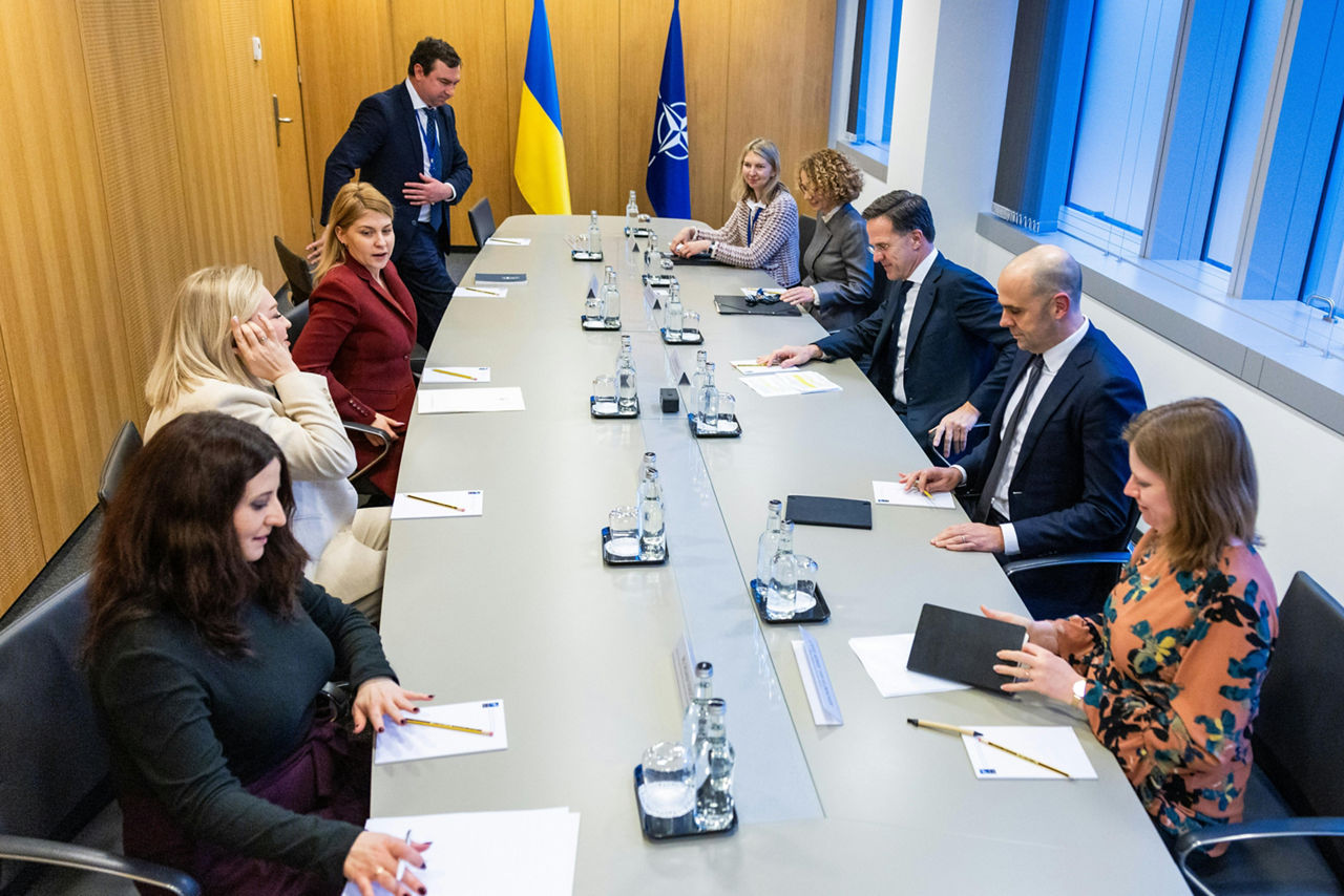 NATO Secretary General Mark Rutte meets with the Deputy Prime Minister for European and Euro-Atlantic Integration and Minister of Justice of Ukraine, Olha Stefanishyna