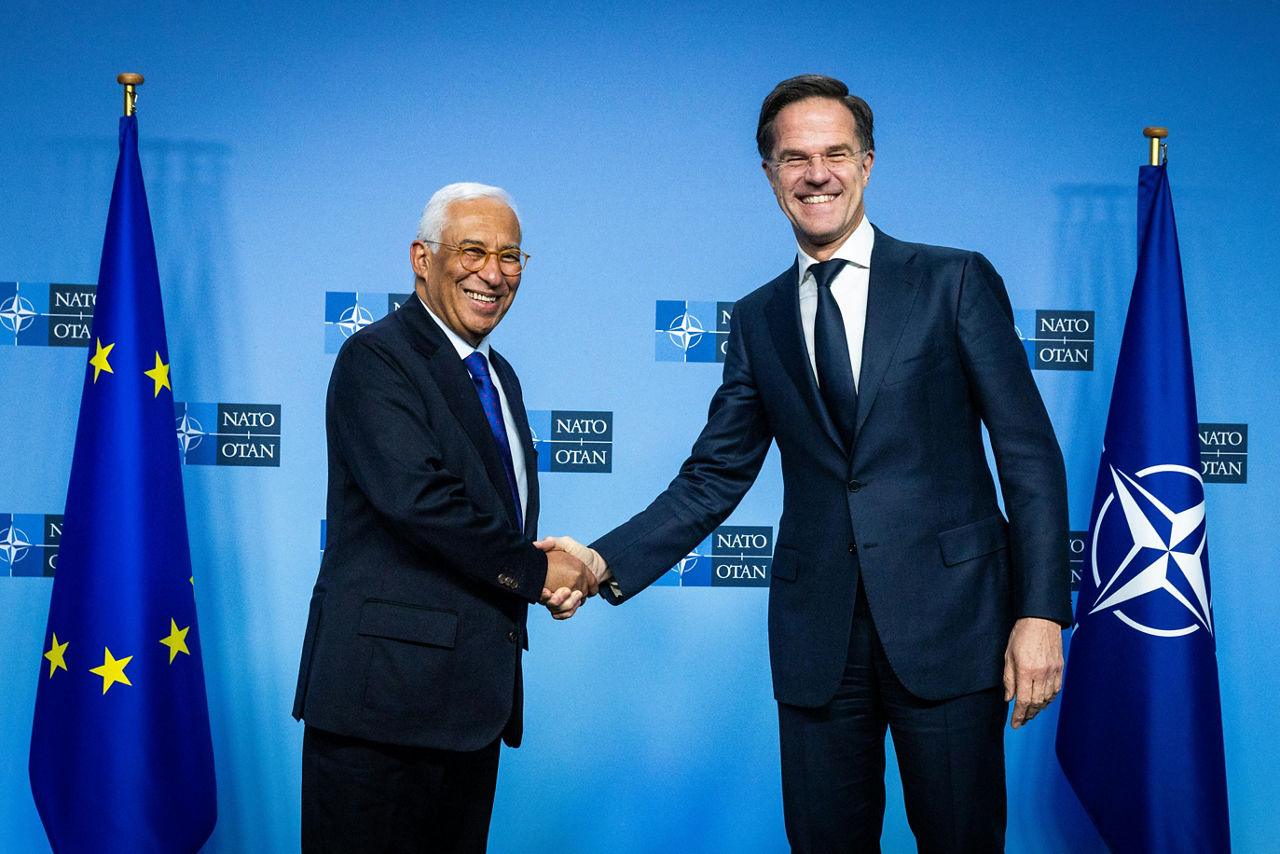 NATO Secretary General Mark Rutte meets with the President of the European Council, António Costa