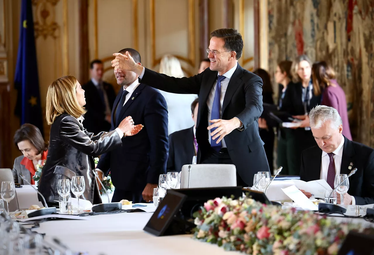 NATO Secretary General Mark Rutte with Giorgia Meloni, Prime Minister of Italy