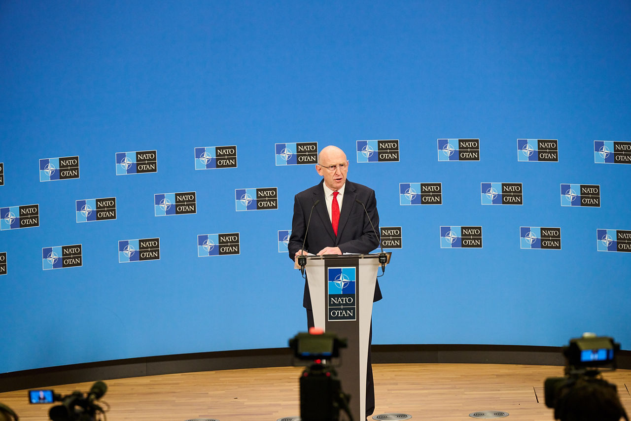 Press Conference by John Healey, Minister of Defence of the United Kingdom at NATO Headquarters in Brussels, Belgium