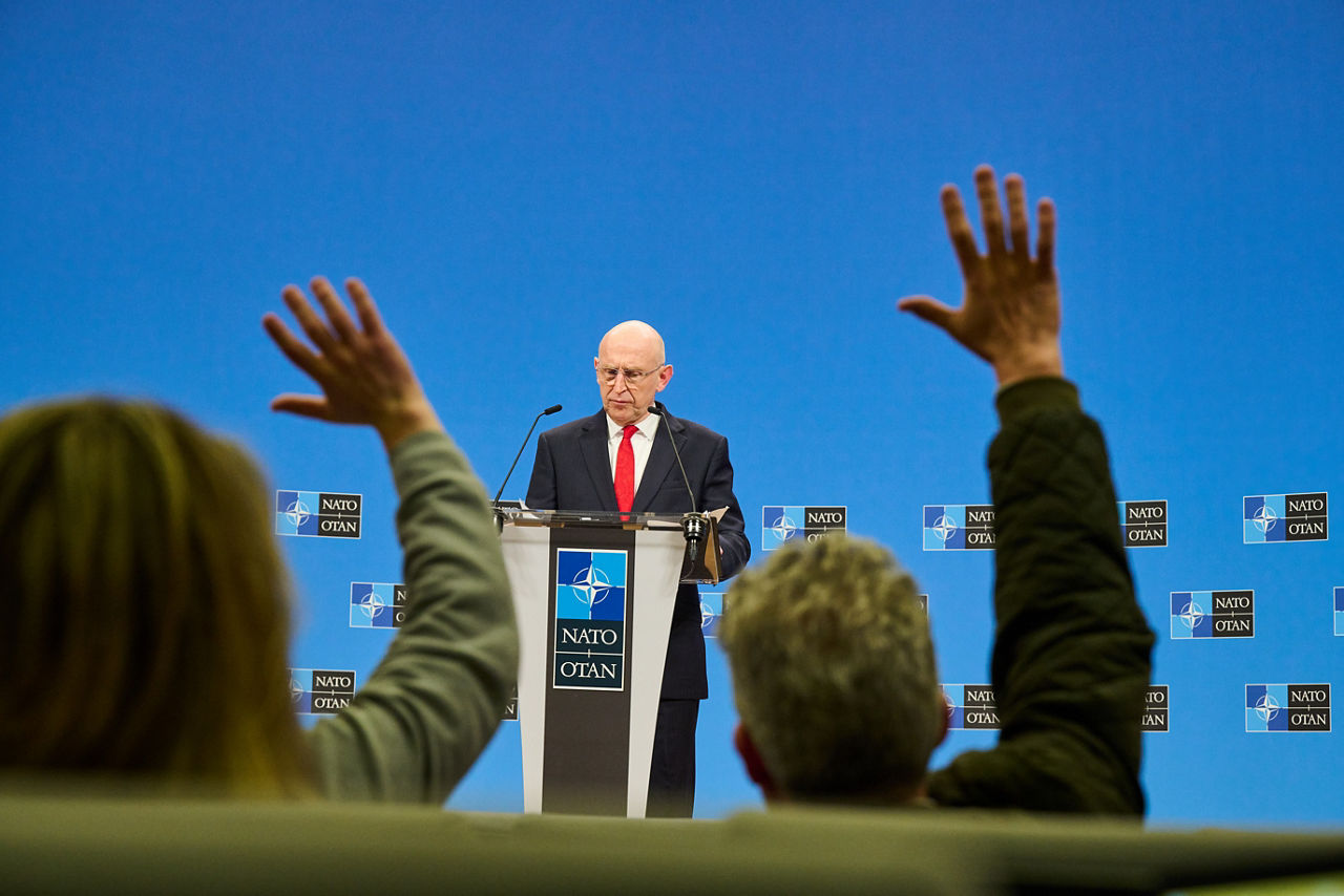 Press Conference by John Healey, Minister of Defence of the United Kingdom at NATO Headquarters in Brussels, Belgium