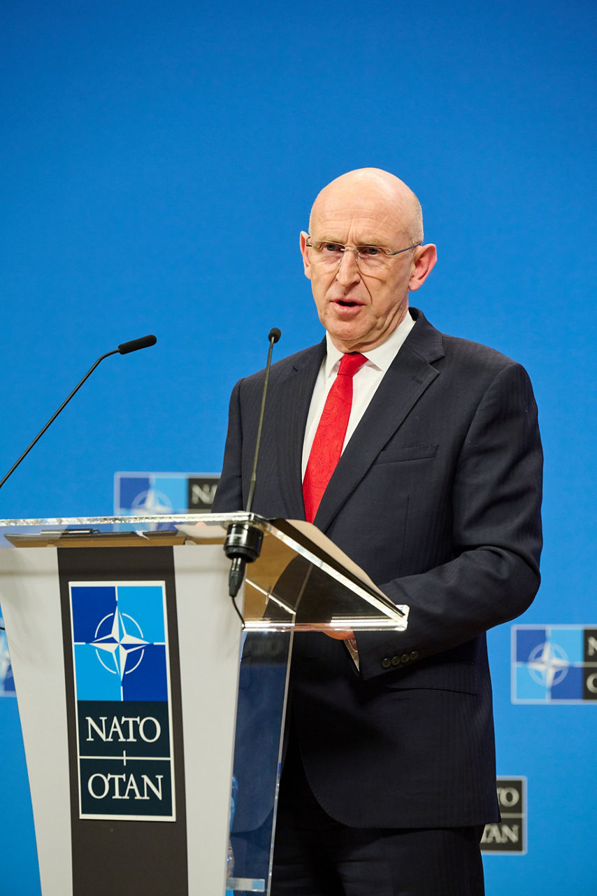Press Conference by John Healey, Minister of Defence of the United Kingdom at NATO Headquarters in Brussels, Belgium