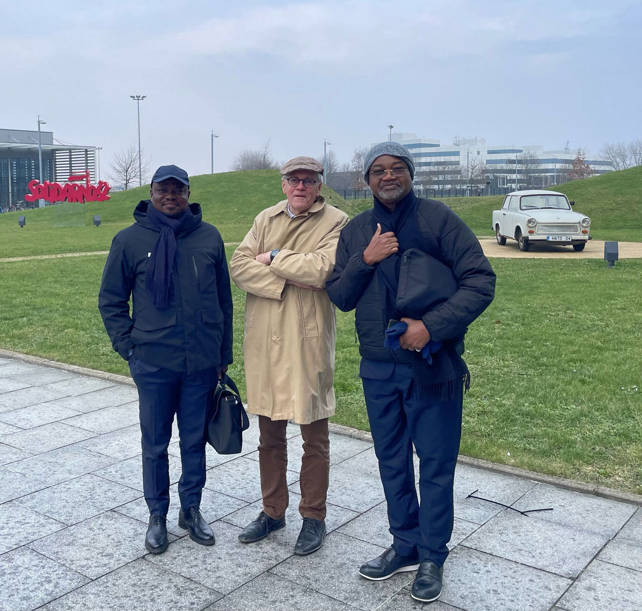 Former IBAN member Franz Wascotte alongside Roland Zinzindohoué and Serge Batonon from the Beninese delegation

