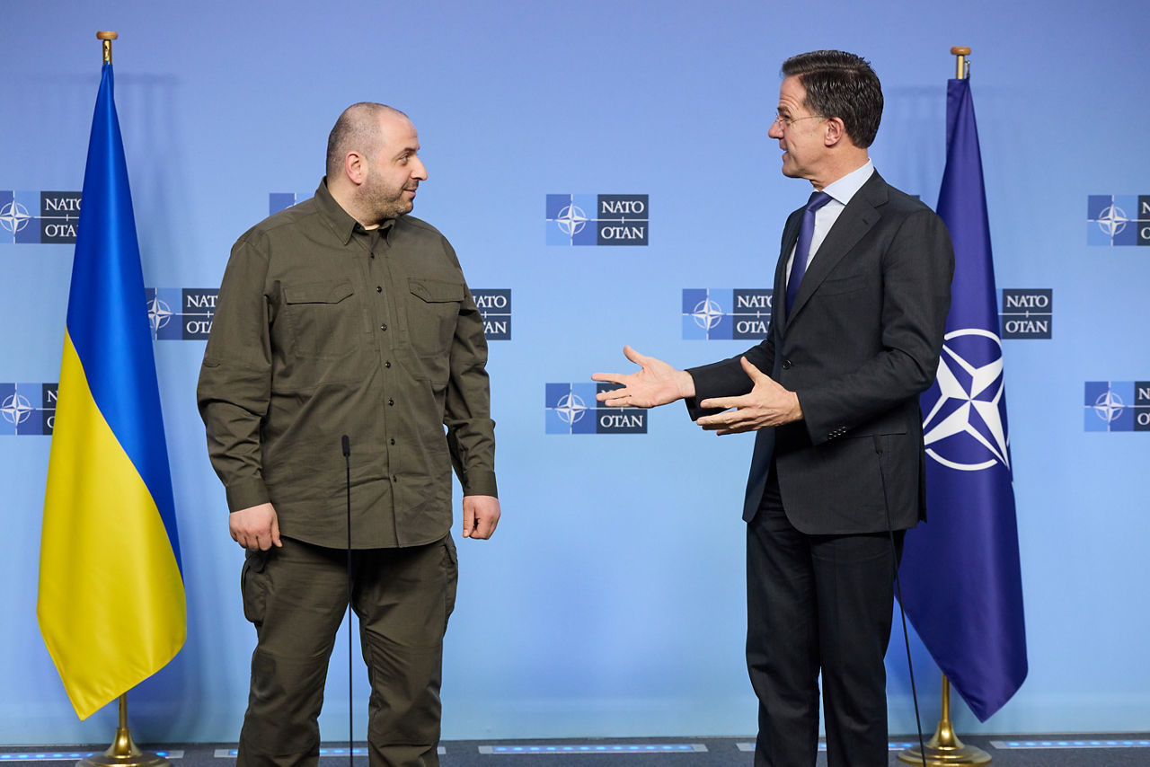 NATO Secretary General Mark Rutte meets with the Minister of Defence of Ukraine, Rustem Umerov
