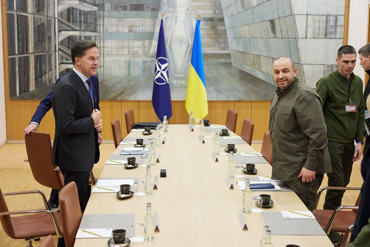 NATO Secretary General Mark Rutte meets with the Minister of Defence of Ukraine, Rustem Umerov