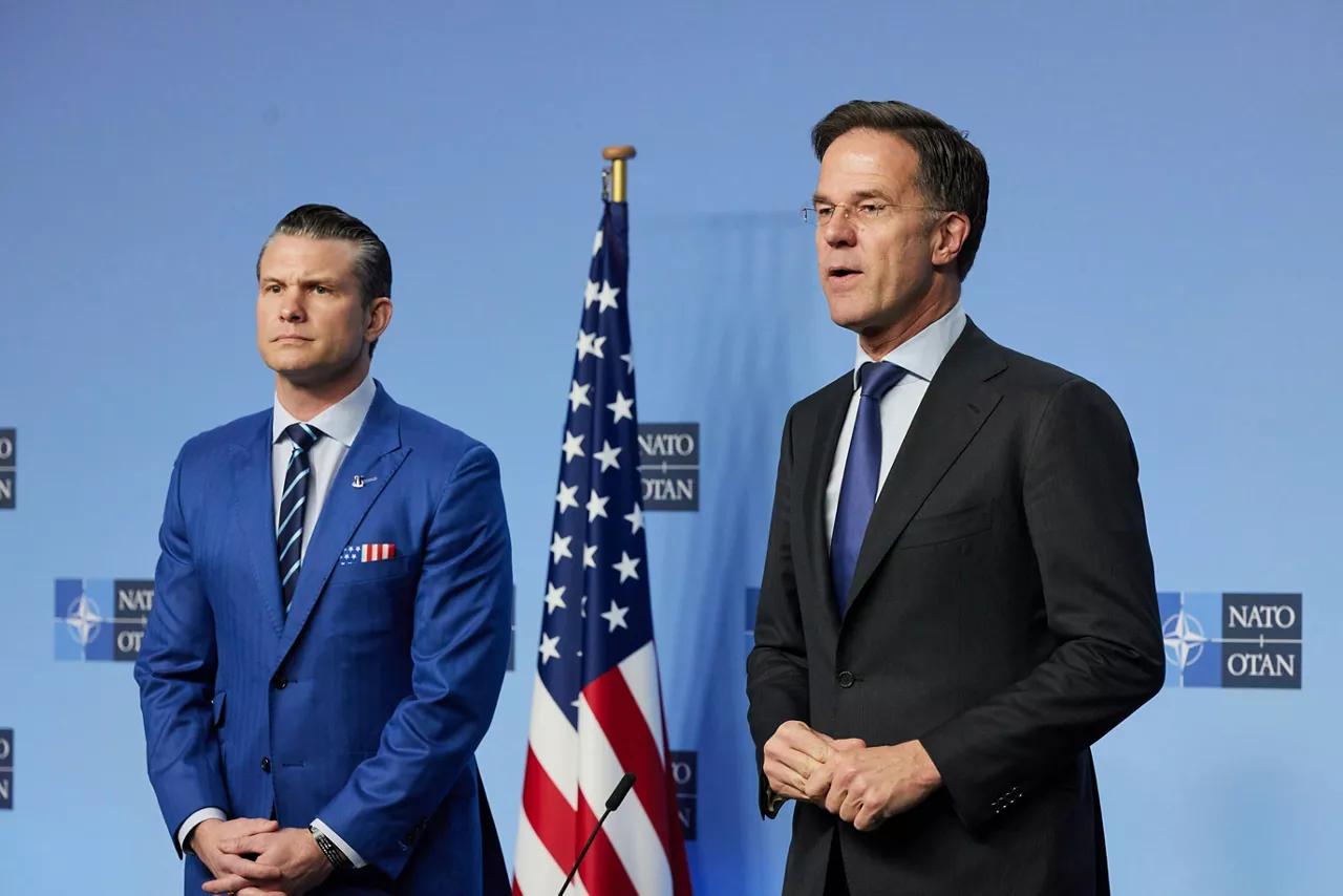NATO Secretary General Mark Rutte meets with Pete Hegseth, US Secretary of Defense