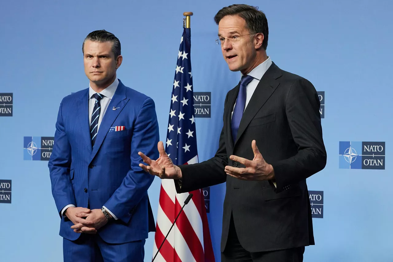 NATO Secretary General Mark Rutte meets with Pete Hegseth, US Secretary of Defense